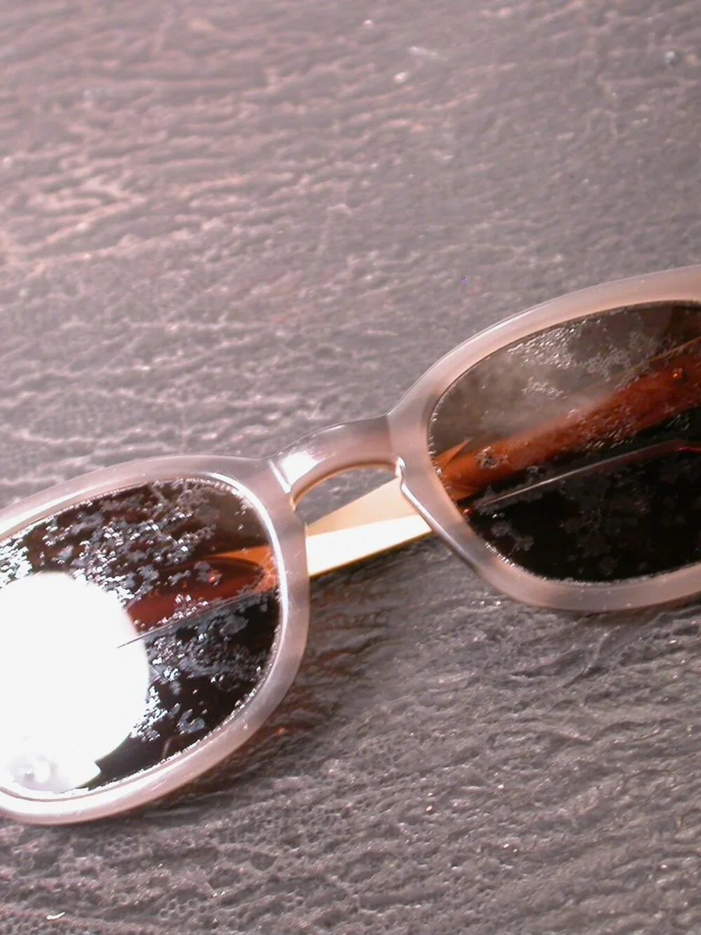 Seraphin Drew Gold and Beige Stripe Sunglasses Made in Japan   FRAME ONLY